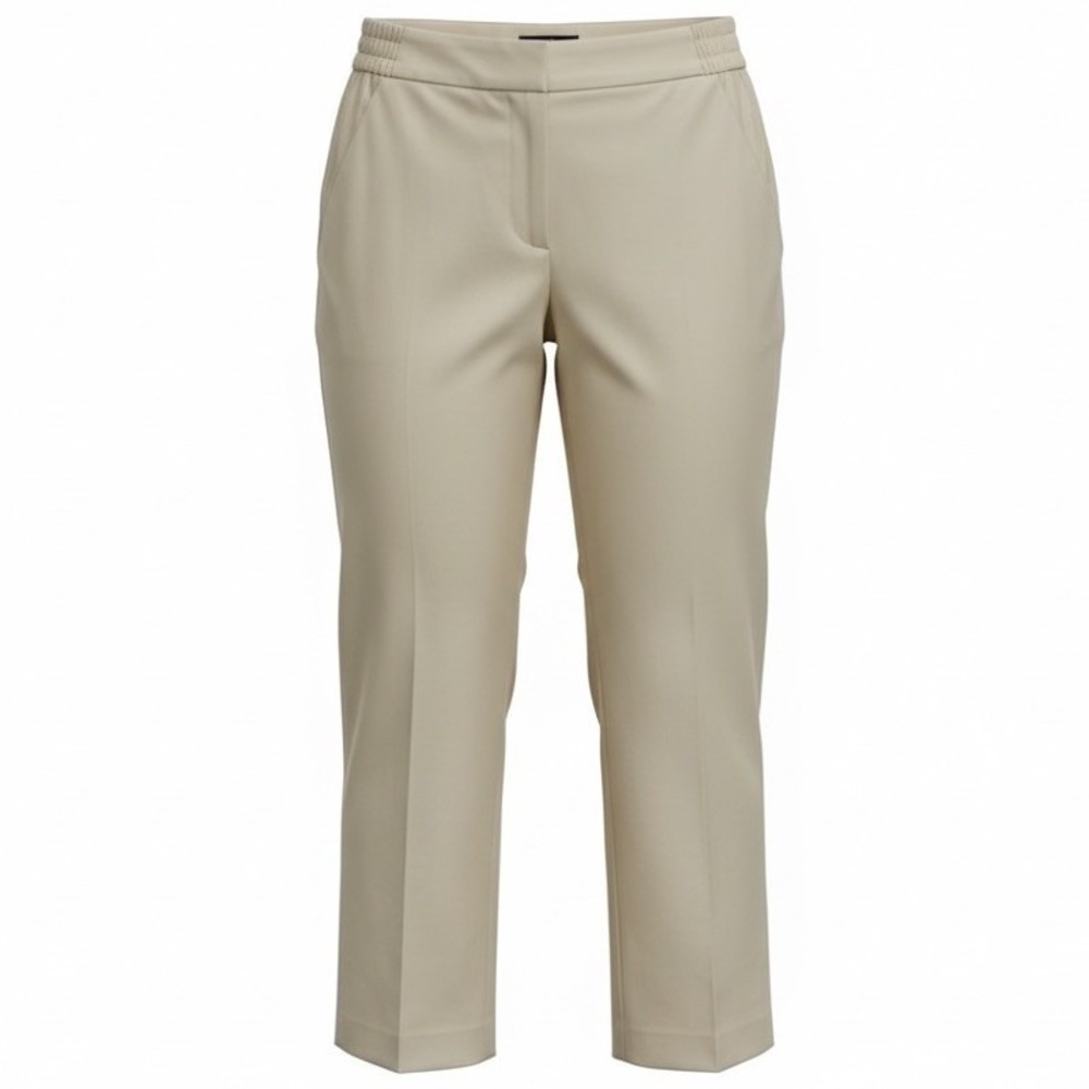 Talbots Pants Cream Lined Wide Leg Dress Trousers Womens 22W Classy Office Crop